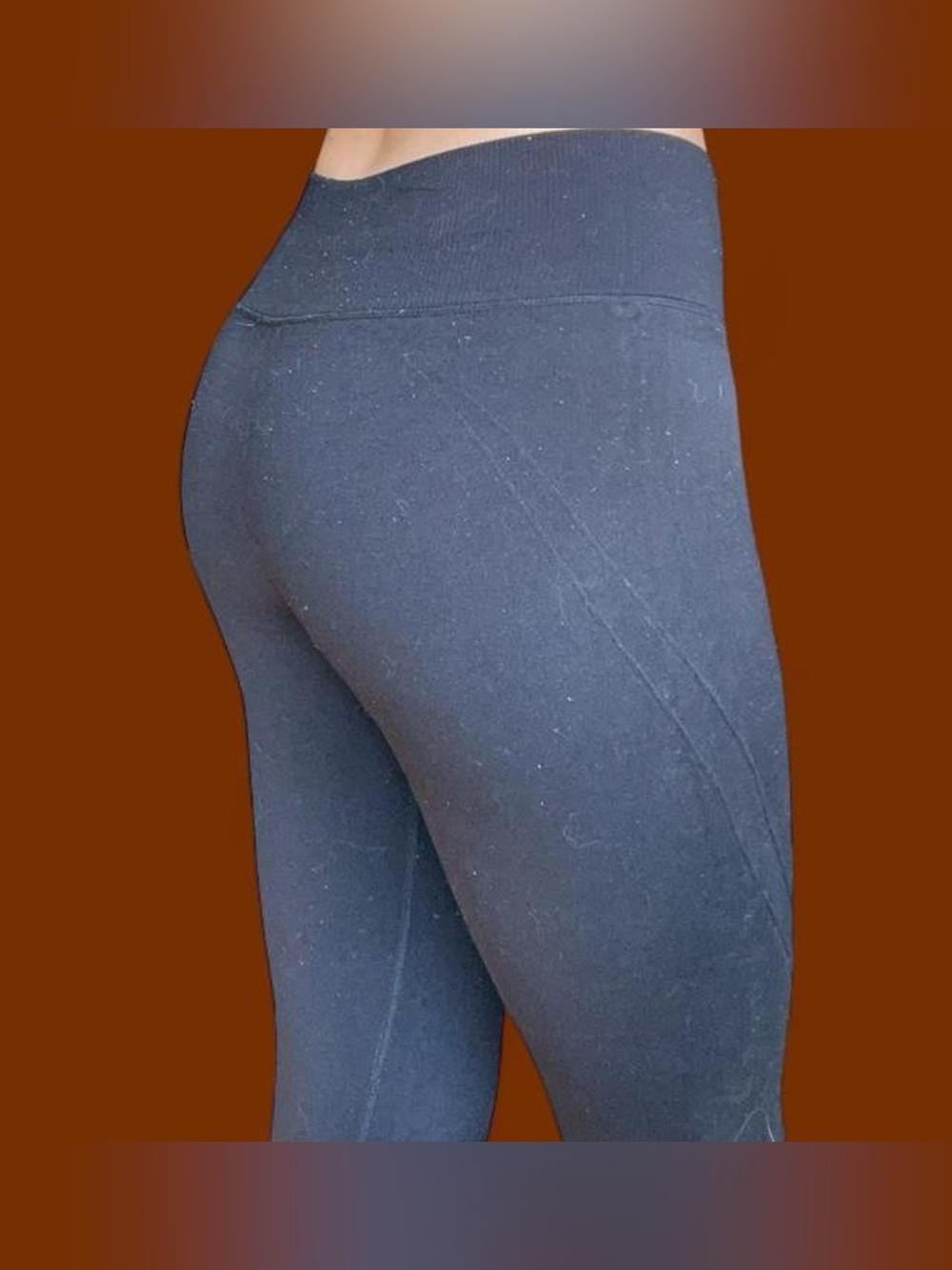 Black High-Rise Seam Detail Leggings